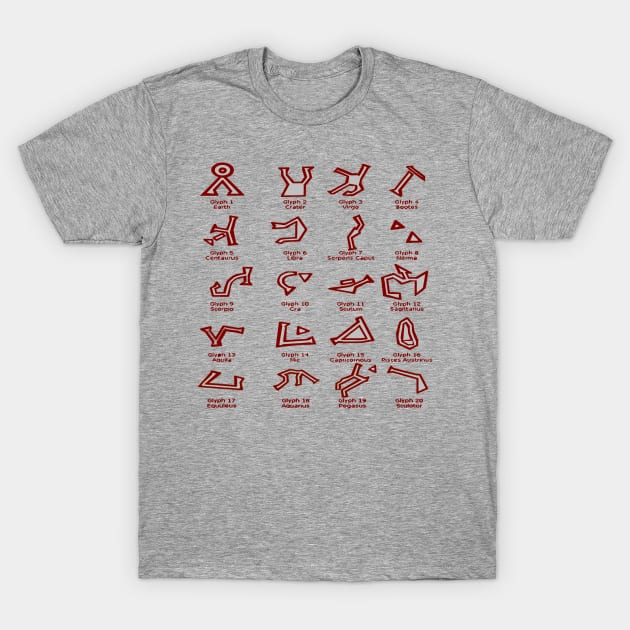 Dialing Ring Glyphs:  Page 1 of 2 T-Shirt by Spacestuffplus